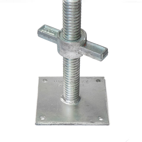 Scaffold jack baseplate and swivel nut.