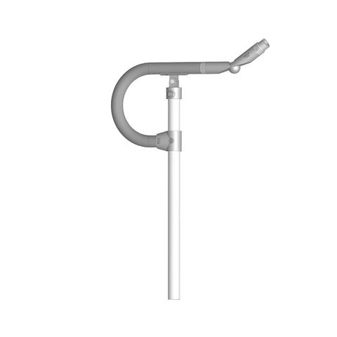 J bend stanchion post kit with adjustable angle fittings.