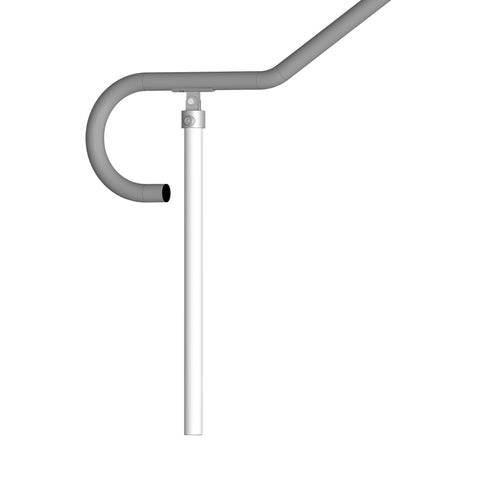 J Bend stanchion post kit angled up 35 degrees. Includes bend and fittings.
