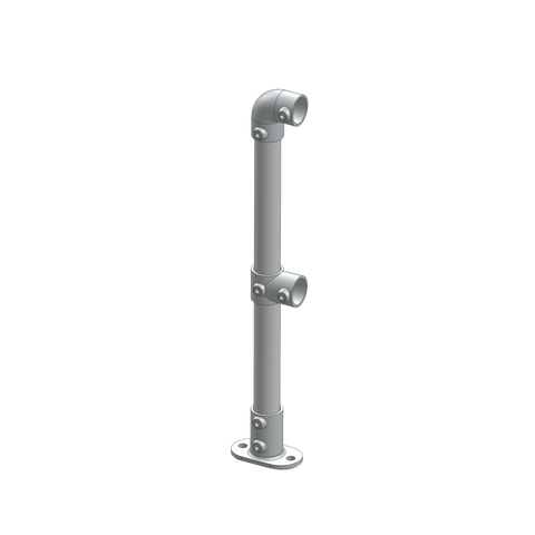 Basic handrail kit with fittings for ending industrial handrails