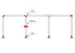 TC 411 - Continuous Intermediate Single Railing (1R) Stanchion Post Galvanized Render