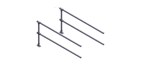 TC TB A1S 20LONG - Add On 2m Length to Single Trolley Bay TubeClamp Render