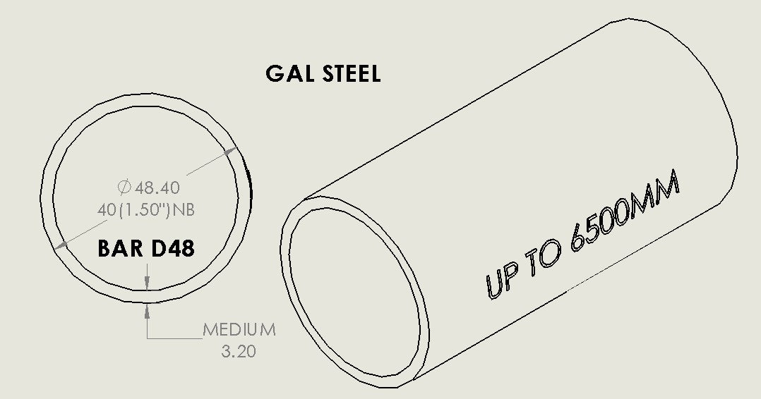 Galvanized CHS D48 40NB 1 1/2