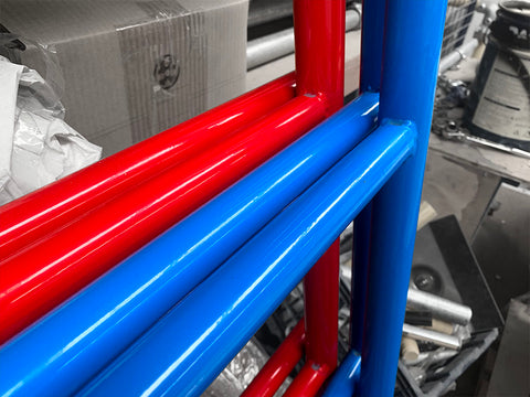 TC Parkour 32NB (42mm OD) Welded Ladder Section 2.8m long - Painted Red and Blue