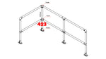TC 423 - Corner Double Railing Stanchion TubeClamp Fitting Render