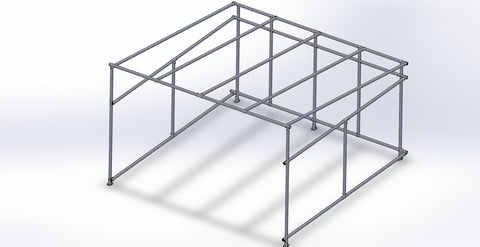 TC K 520 - Outdoor Shelter Side Sloping Roof (Frame Only) Render