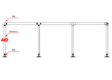 TC 412 - End Termination Single Railing (1R) Stanchion Post Galvanized Render