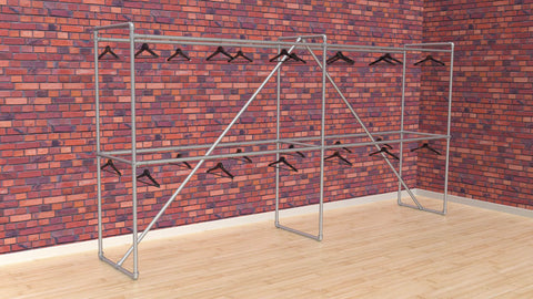 TC 904.1 "Warehouse" Clothes Rack 2m high x 4m long TubeClamp Fitting by Solid Dynamics Australia